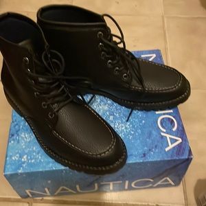 Nautical Black Men Boots Size 8
